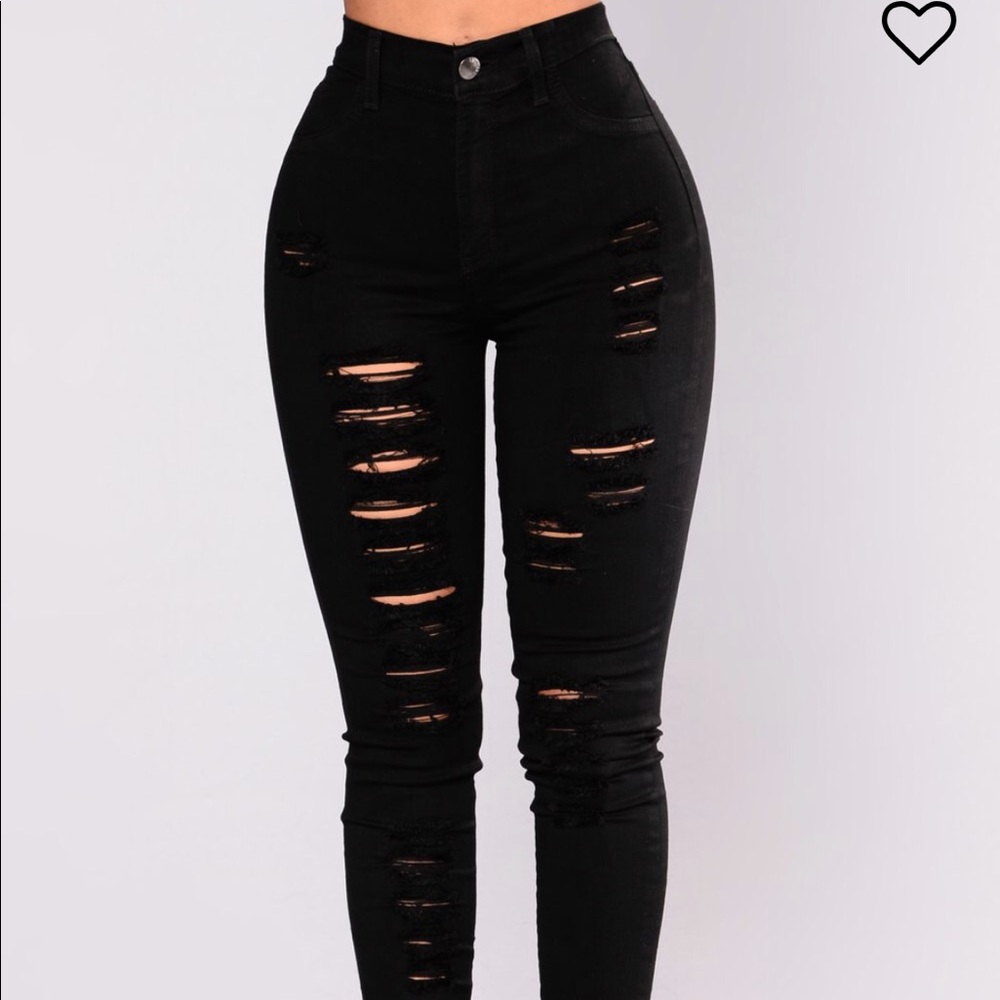 fashion nova black ripped jeans